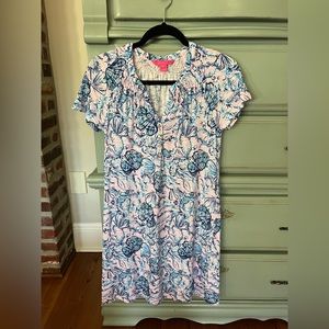 EUC XS short sleeve Lilly Pulitzer Essie dress, Magnolia Lilac A Little Jelly.